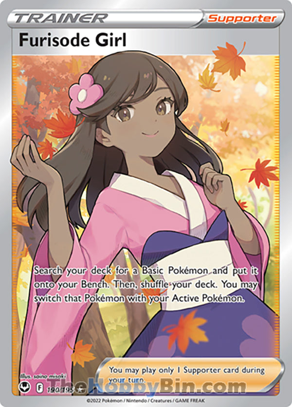 Furisode Girl #190/195 Full Art Trainer - Silver Tempest Pokemon card