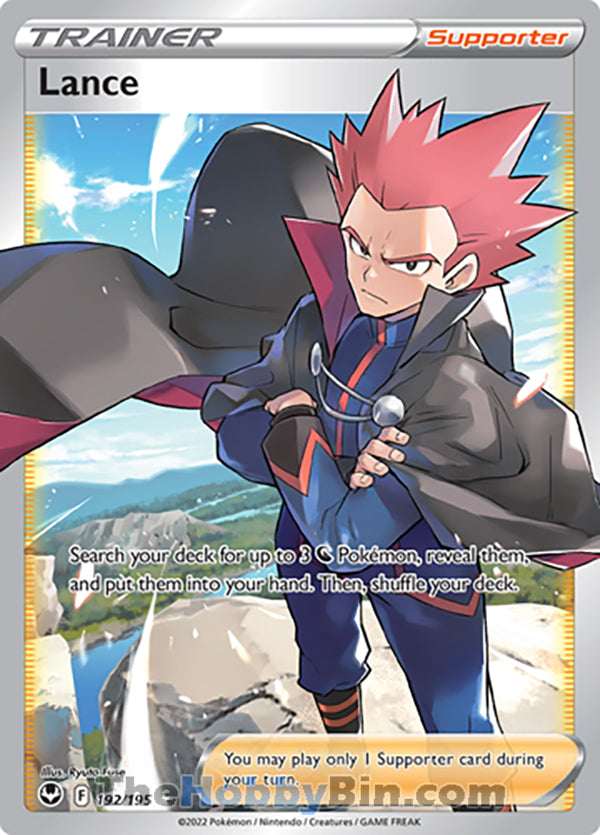 Lance #192/195 Full Art Trainer - Silver Tempest Pokemon card