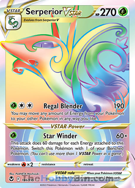 Serperior VSTAR Silver Tempest Secret Rare #196/195