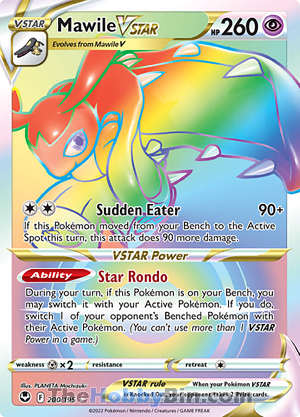 Mawile VSTAR #200/195 Rainbow Secret Rare - Silver Tempest Pokemon card