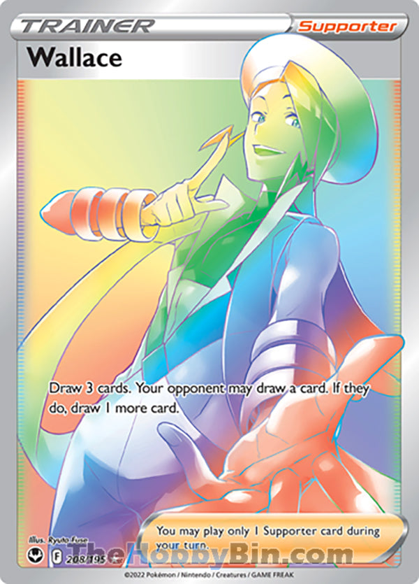 Wallace #208/195 Rainbow Secret Rare - Silver Tempest Pokemon card