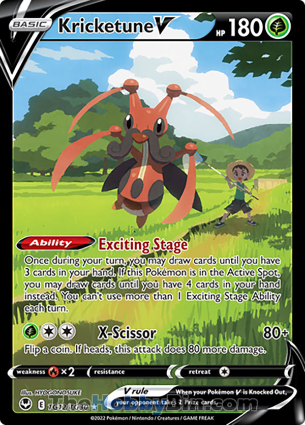 Kricketune V #TG12/TG30 Trainer Gallery V - Silver Tempest Pokemon card
