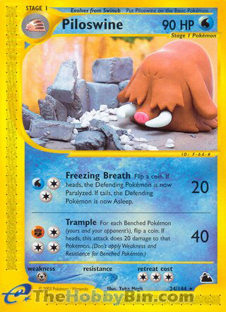 0024 Piloswine Rare Skyridge