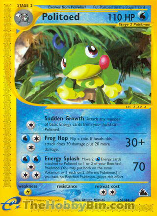 0025 Politoed Rare Skyridge