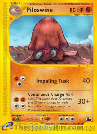 0043 Piloswine Uncommon Skyridge