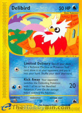 Delibird #49/144 Common - Skyridge Pokemon card