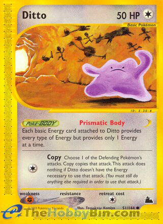 Ditto #51/144 Common - Skyridge Pokemon card