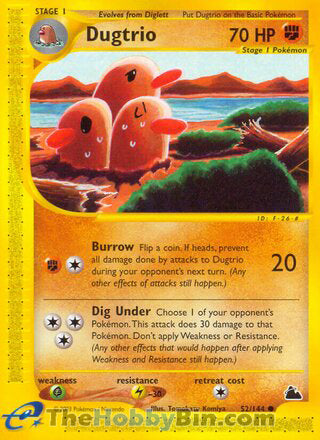 Dugtrio #52/144 Common - Skyridge Pokemon card