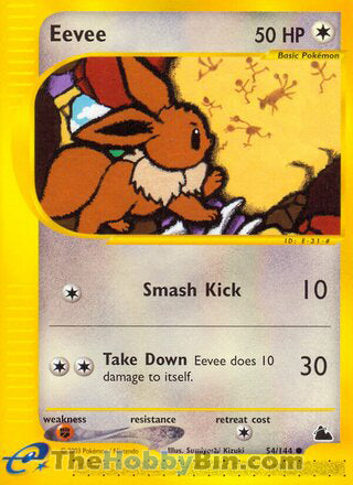 Eevee #54/144 Common - Skyridge Pokemon card