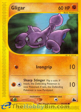 Gligar #59/144 Common - Skyridge Pokemon card