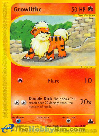 Growlithe #62/144 Common - Skyridge Pokemon card