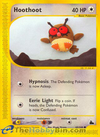 Hoothoot #65/144 Common - Skyridge Pokemon card