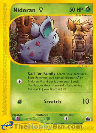 Nidoran F #81/144 Common - Skyridge Pokemon card