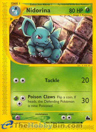 Nidorina #83/144 Common - Skyridge Pokemon card