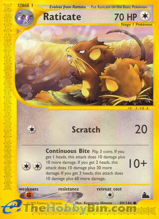 Raticate #89/144 Common - Skyridge Pokemon card