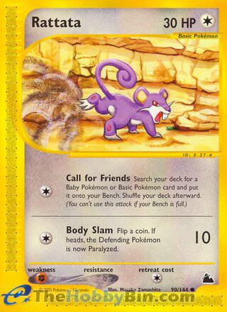 Rattata #90/144 Common - Skyridge Pokemon card