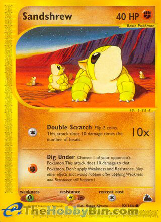 Sandshrew #92/144 Common - Skyridge Pokemon card