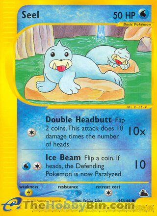 Seel #95/144 Common - Skyridge Pokemon card