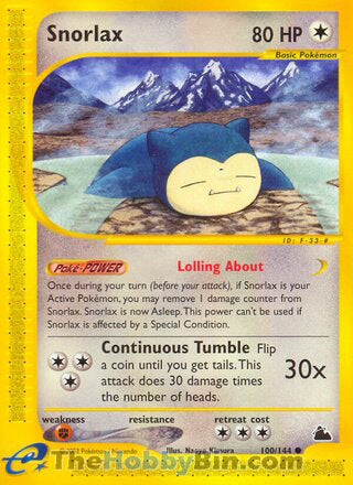 Snorlax #100/144 Common - Skyridge Pokemon card