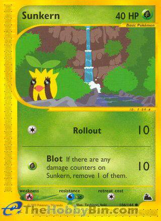 Sunkern #106/144 Common - Skyridge Pokemon card