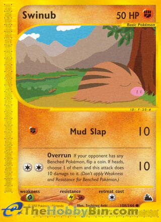 Swinub #108/144 Common - Skyridge Pokemon card