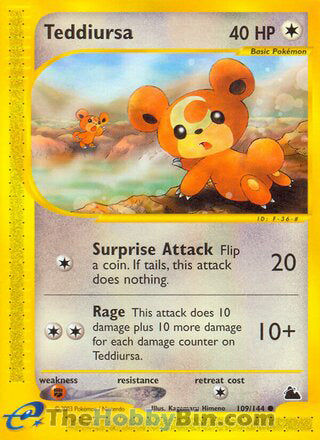 Teddiursa #109/144 Common - Skyridge Pokemon card