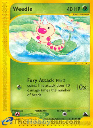 Weedle #114/144 Common - Skyridge Pokemon card