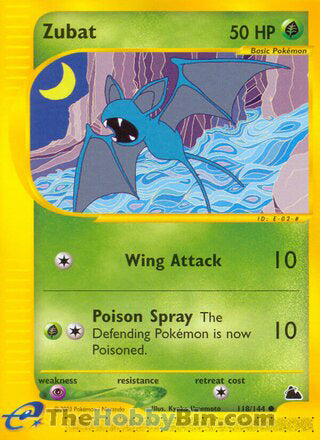 Zubat #118/144 Common - Skyridge Pokemon card