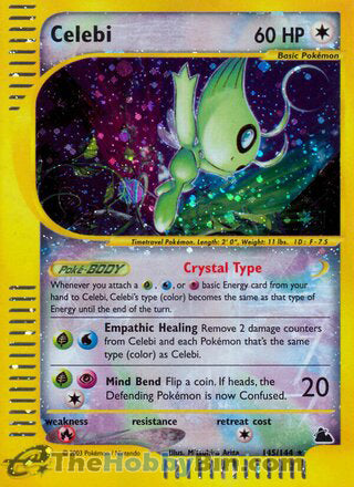 Celebi #145/144 Secret Rare - Skyridge Pokemon card