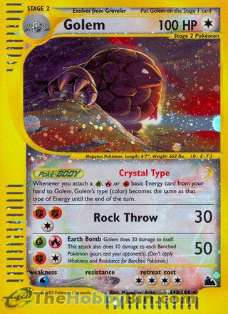 Golem #148/144 Secret Rare - Skyridge Pokemon card