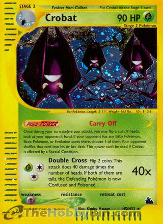 Crobat Skyridge Holo Rare #H05/H32