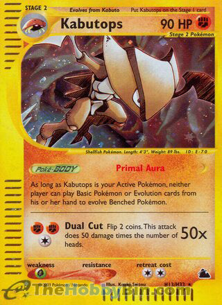 0000H013 Kabutops Holo Rare Skyridge