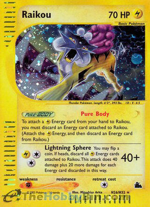 0000H026 Raikou Holo Rare Skyridge