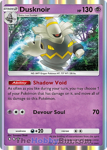 Dusknoir Space-Time Smackdown Three Diamond #072/155