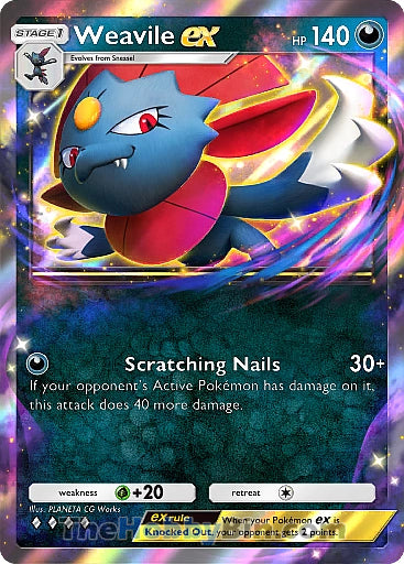 Weavile ex Space-Time Smackdown Four Diamond #099/155