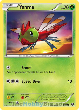 Yanma #6/114 Common - Steam Siege Pokemon card