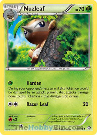 Nuzleaf #10/114 Uncommon - Steam Siege Pokemon card