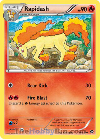 Rapidash #17/114 Uncommon - Steam Siege Pokemon card