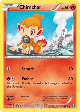 Chimchar #18/114 Common - Steam Siege Pokemon card