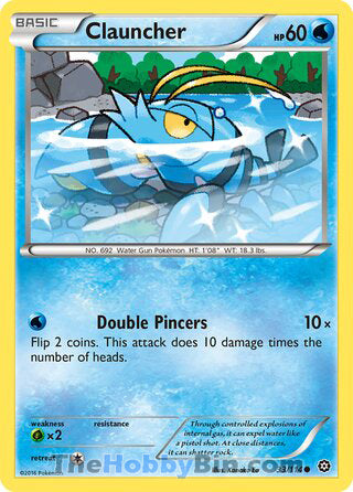 Clauncher #33/114 Common - Steam Siege Pokemon card