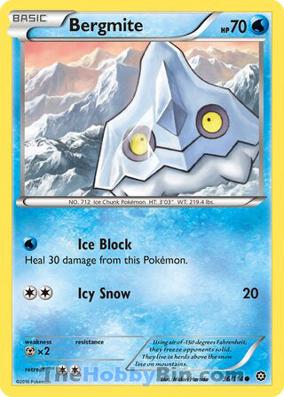 Bergmite #36/114 Common - Steam Siege Pokemon card