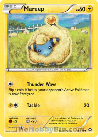 Mareep #38/114 Common - Steam Siege Pokemon card
