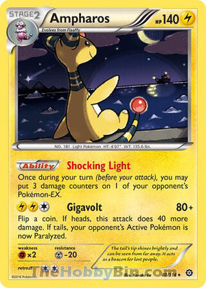 0040 Ampharos Holo Rare Steam Siege