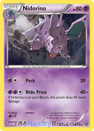 Nidorino Steam Siege Uncommon #44/114