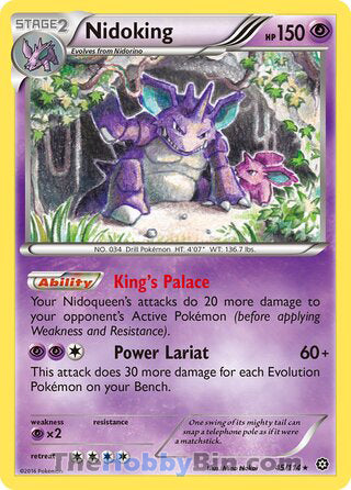 Nidoking #45/114 Rare - Steam Siege Pokemon card