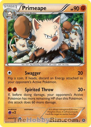 Primeape Steam Siege Rare #53/114