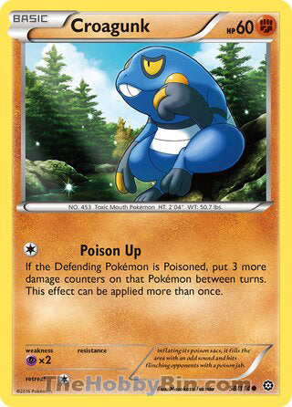Croagunk #58/114 Common - Steam Siege Pokemon card