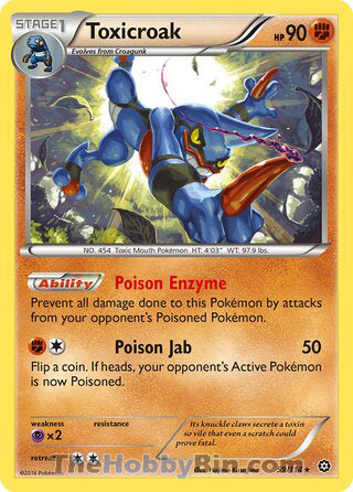 Toxicroak #59/114 Rare - Steam Siege Pokemon card