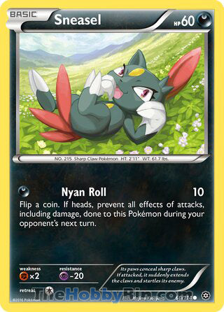 Sneasel #60/114 Common - Steam Siege Pokemon card