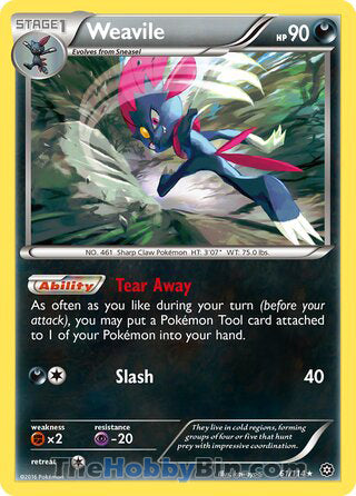 0061 Weavile Rare Steam Siege